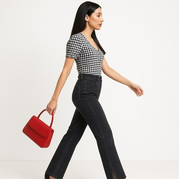 We The Free High-Rise Distressed Hem Bootcut Jeans Womens 28 Black - Picture 1 of 14